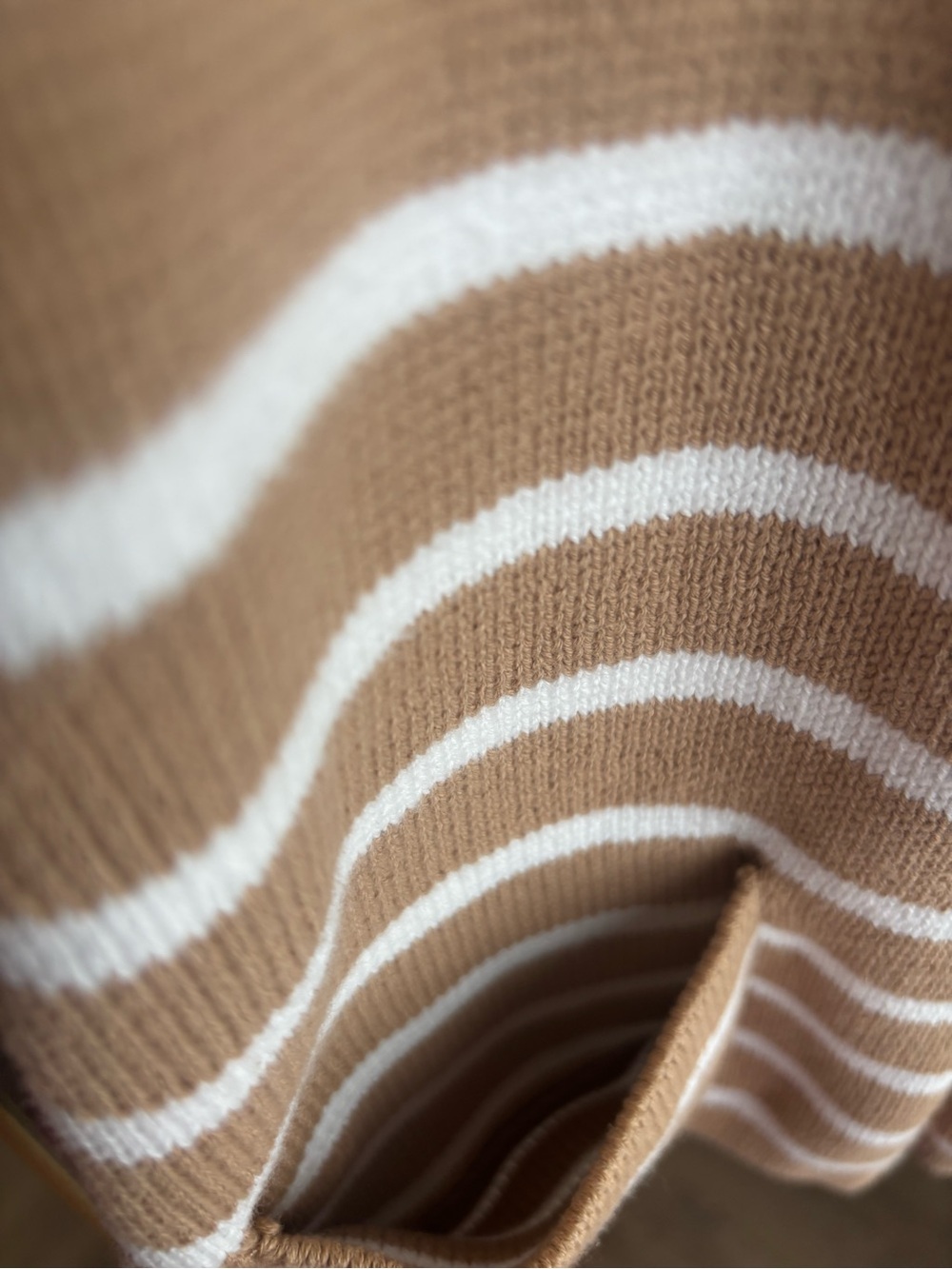 crown & ivy Tan and White Striped Button-Front Cardigan - Picture 6 of 6